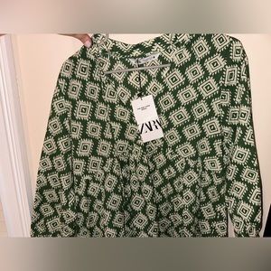 zara green mini cadie dress
